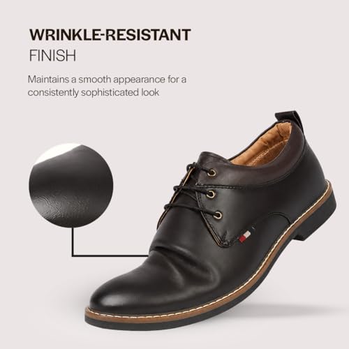 FAUSTO Men's Black Formal Oxford Shoes - Image 4
