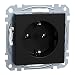 Produktbild Schneider Electric Merten MEG2301-0403 SCHUKO-Steckdose, Aus Recyceltem Ocean Plastic Material, Steckklemmen, Schwarz Matt, System M, Schutzkontaktsteckdose