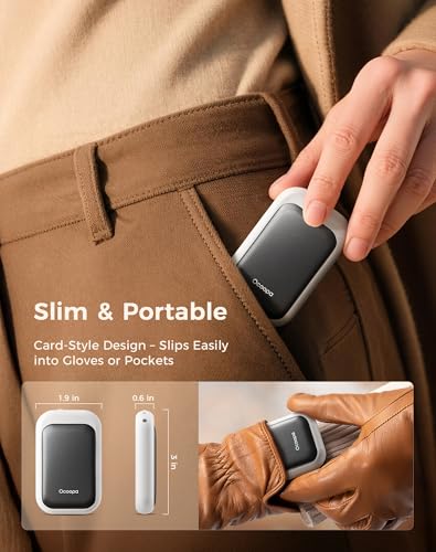 Image of OCOOPA AI Magnetic Hand Warmers Rechargeable 2 Pack, 5000mAh Ultra-Thin Electric Glove Heater Handwarmer,UL Certified, Men Women Gifts for Christmas,Birthday,Winter Essentials,UT4 Young