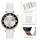 Armband für Huawei Watch GT 4/GT 5 41mm Leder Uhrenarmbänder, 18mm Armbänder Echtleder Ersatz Lederband für Damen Herren - Weiß