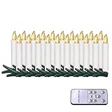 SALCAR Kerzenlicht für Weihnachtsbaum: 20 Stück LED-Kerzen. Höhe jeder Kerze: 9 cm. Angetrieben von einer 1AAA-Batterie für jede Kerze (Batterie nicht im Lieferumfang enthalten.), und jede Kerze ist mit Clips ausgestattet, mit denen der Winkel für den Weihnachtsbaum optimal eingestellt werden kann.