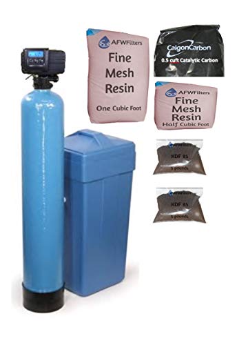 Water Pro Plus 20 with Fleck 5600SXT Fine Mesh Resin Water Softener and Multi Media Filter for Iron, Improved Sulfur, Tastes, and Odors with Catalytic Carbon and KDF 85 (Blue)