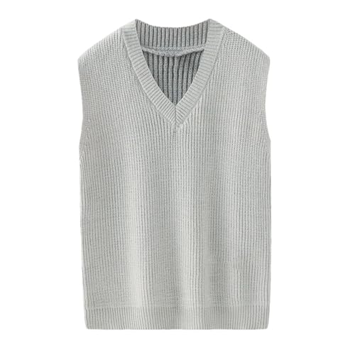 2024 Fashionable Men's Sweater Vest Casual Warm V-Neck Sleeveless Knitted Vest