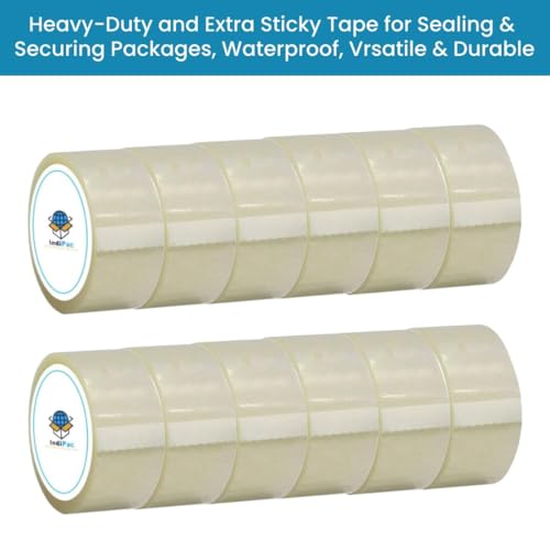 Image of Indipac BOPP Transparent Cello Tape 2 Inch 65m Roll - Heavy Duty Sealing Tape for Carton Box Packing, Warehouse, Industrial, Office & Ecommerce Packaging Tapes (Pack of 72)