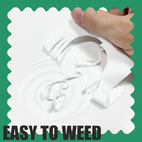 Image of HTV Heat Transfer Vinyl, 12 inch x 20ft White HTV, for All Cutting Machines Designed for DIY T-Shirt Iron on, Easy to Cut Weeding,Perfect for Sportswear, Chool Bags and Many Other Designs