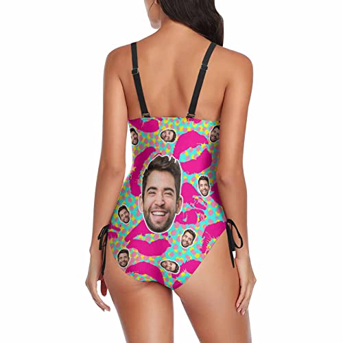 Customized Womens Face One Piece Swimsuit Personalized Photo Bathing Suit Printing Swimwear3
