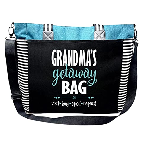 Brooke & Jess Designs Tote Bag for Grandma – Sturdy Canvas Grandma Tote w/Zipper & Inner Pocket Grandma Bag for Everyday Use