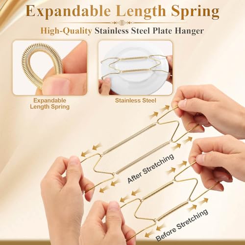 Image of 5 pcs 6 Inch Plate Hangers for the Wall, Suitable for 5.5-6.5 inch Plate | Invisible Decorative Wall Plate Hangers, Stainless Steel Plates Walls Hanger for Display Hooks