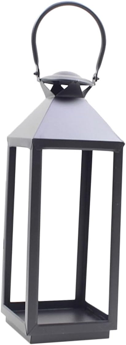 Lurrose アウトドア用風防ハンギングキャンドルホルダー 鉄製レトロデザイン 着脱式ガラスパネル付き テーブル安定防滑パッド装備