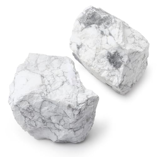 GUJOXILA 2 Stück Howlith Rohsteine 4.5-5.5cm