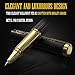 President Luxury Fountain Pen is suitable for Trumps merchandise - Black Lacquer Rollerball with 24K Gold Finish, Smooth Liquid Ink Executive Gift Set, Best Graduation Presents for Professionals