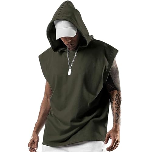 Lista de Sudaderas sin capucha para Hombre los más solicitados. 45 Sudadera Sin Mangas con Capucha para Hombre Transpirable - Playera Sin Mangas con Capucha, Tank para Hombre, Adecuada para Entrenamientos de Gimnasio, Culturismo, Correr, Corte...