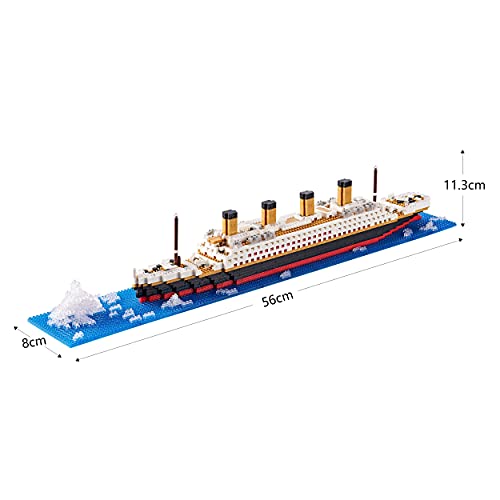 Image of World Famous Titanic Micro Building Block Set Cruise Ship Micro Bricks Model Kit for Adults Ages of 14+ - 1872 PCS Great Gift