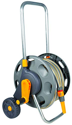 Hozelock 20m Schlauchwagen Carro con Manguera, Gris amarillo, 27.5x38.5x38 cm