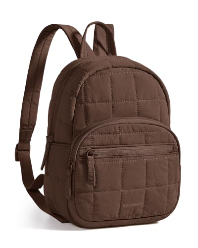 Image of BAGSMART College Laptop Backpack, Mini Backpack for Women, Lightweight Small Backpack Purse, Bookbag for Work College, Water Resistant, Dark Mocha