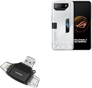 BoxWave Smart Gadget Compatible with ASUS ROG Phone 7 - AllReader SD Card Reader, microSD Card Reader SD Compact USB for ASUS ROG Phone 7 - Jet Black