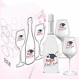 BRANDGIFT.IT Bottiglia Personalizzata Laurea Santero 958 Kit Regalo Bottiglia Spumante 750ml 2 Calici Personalizzati e Box in Cartone Idea Regalo Laurea (DOTTORESSA, 750 ML)