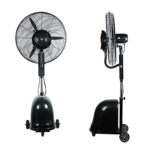 IYUESQ Ventilador de nebulización de 26 Pulgadas y 260 vatios, Ventilador de Pedestal de enfriamiento oscilante de Altura Ajustable con 3 velocidades, Ideal para Patios Traseros, Patios y