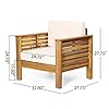 Christopher Knight Home Louver Club Chairs, Teak + Cream #2