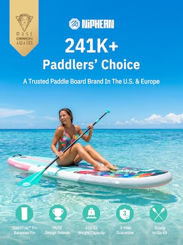 Image of Niphean Inflatable Stand Up Paddle Board with SUP Accessories, Anti-Slip EVA Deck, 10'6'' Inflatable Paddle Boards for Adults & Youth of All Skill Levels
