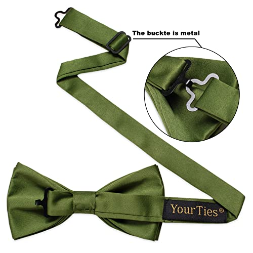 Image of YourTies Bow Ties for Men Pretied Bowties Solid Color Satin Bow Tie Formal Business Tuxedo Wedding Party Prom