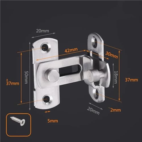 Boucle à angle droit 90° en acier inoxydable 304 pour porte de maison - 3