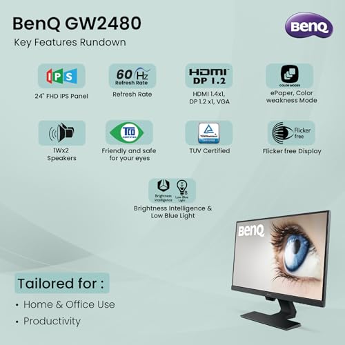 BenQ GW2480 24-inch Eye Care Computer Monitor BenQ GW2480 24-inch Eye Care Computer Monitor
