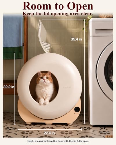 Furrytail Automatic Litter Box Self Cleaning, Odor& App Control, Gray — view 6
