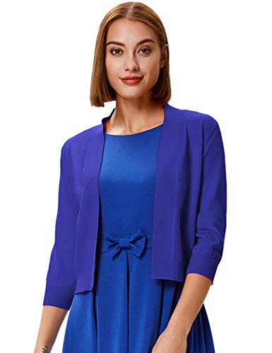 Image of GRACE KARIN Women Cardigan Sweaters Lightweight Knit Cropped Cardigans Trendy 3 /4 Sleeve Shrug Bolero S-3XL