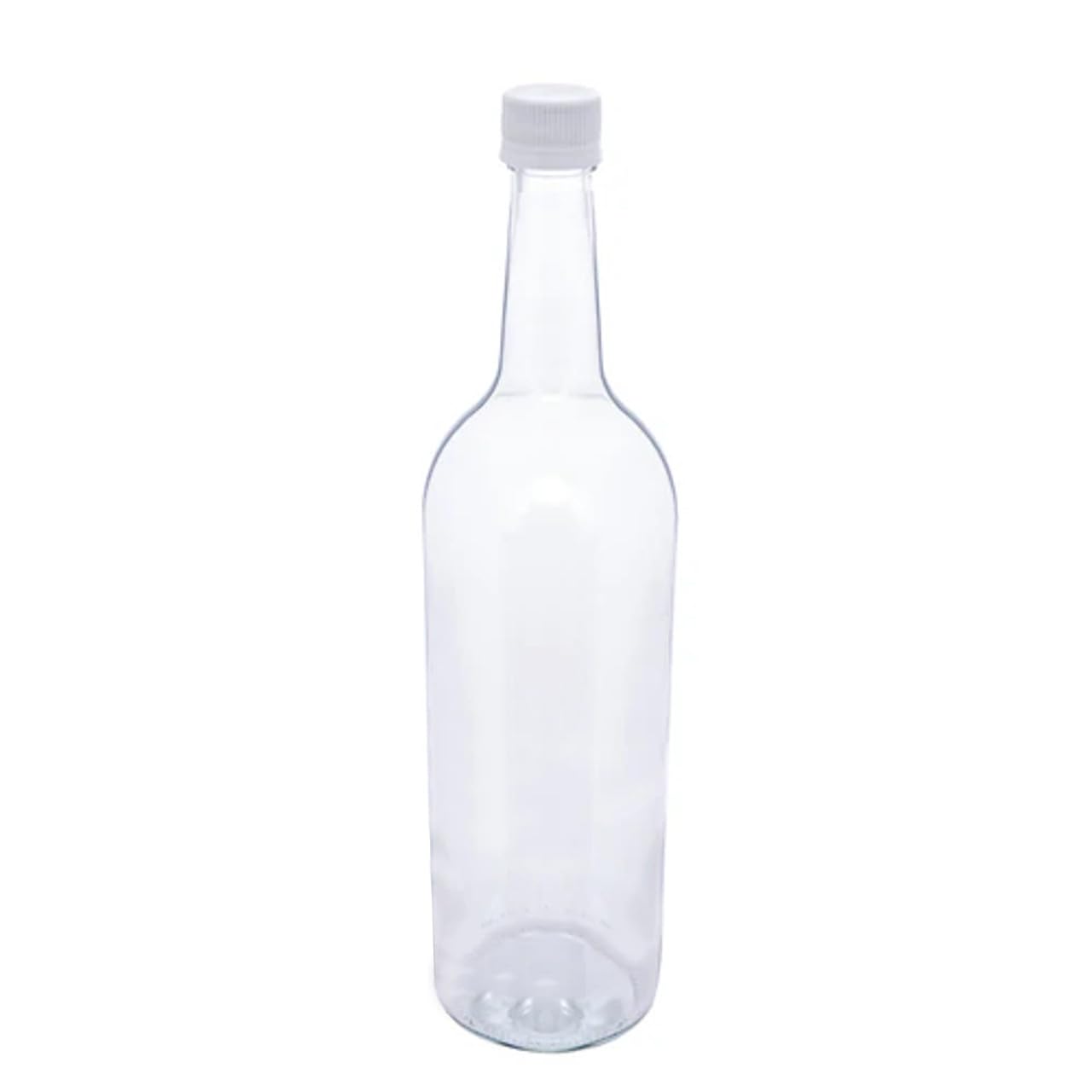 Wares Of Knutsford White Cap Glass Water Bottle, 1 Litre & Cap Juice Mineral Elderflower Cordial Sparkling (, Pack Of 6)