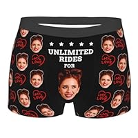 Mens Boxers with Face on Personalised, Personalised Boxers for Men Photo Custom Funny Boxer Briefs with Picture for Valentine's Day Christmas Day (UK, Alpha, L, Regular, Regular, 2-bronze)