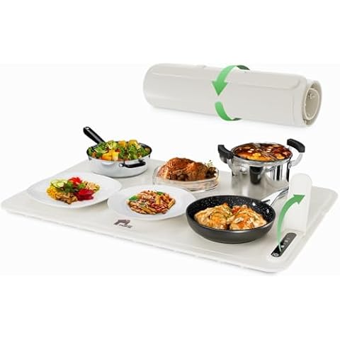 EconoHome Electric Warming Tray - Full Surface Electric Powered Food Warming Mat - Fast Heating, Rollable & Portable 3 Heat Levels Warming Tray, Food Warmer for Parties, Gatherings, Everyday Use Cover
