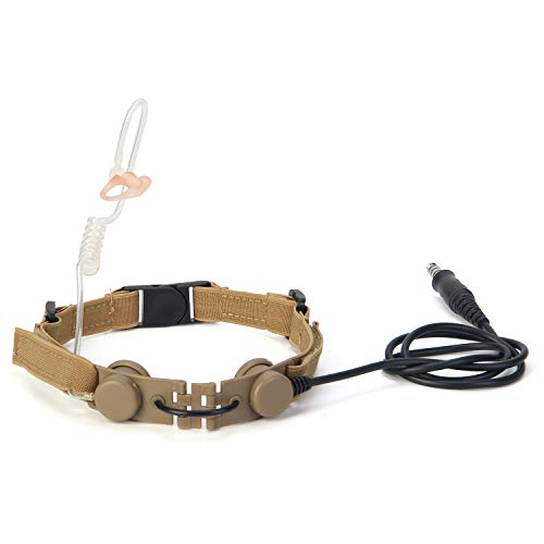 ZTAC Laryngophone Oreillette Réglable Covert Tube Acoustique Écouteur pour Bodyguard FBI Talkie Walkie Radio Z033(Désert)