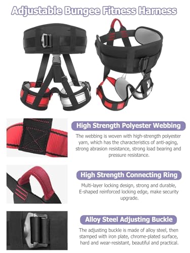 Bungee Fitness Training Set – Cintura di resistenza regolabile per palestra e allenamento a casa – ideale per allenamento in sospensione e danza fitness