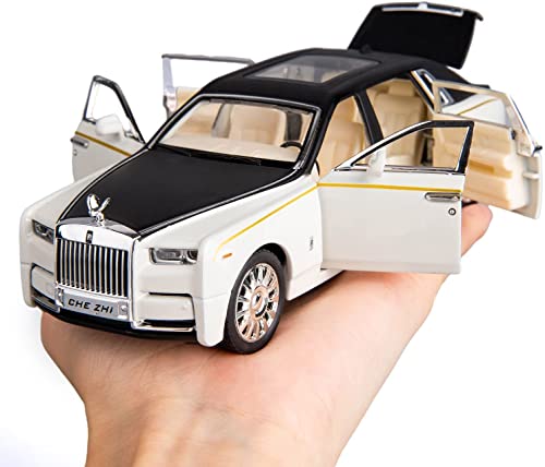 Image of 1 /32 Rolls-Royce Phantom Model Car with Box, Zinc Alloy Pull Back Toy car with Sound and Light for Kids Boy Girl Gift?Colors as Per Stock? (Rolls Royce Phantom 1:32)