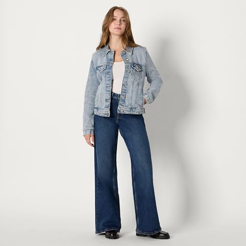 Image of Amazon Essentials Women's Regular-Fit Denim Trucker Jacket