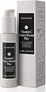 Naturium Vitamin C Super Serum to Smooth and Brighten Dry Aging Acne Prone Skin, with Retinol, Niacinamide, Hyaluronic & Salicylic Acid