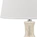 SAFAVIEH Lighting Collection Shelley Coastal White Capiz Shell Gourd 25-inch Bedroom Living Room Home Office Desk Nightstand Table Lamp Set of 2 (LED Bulbs Included)