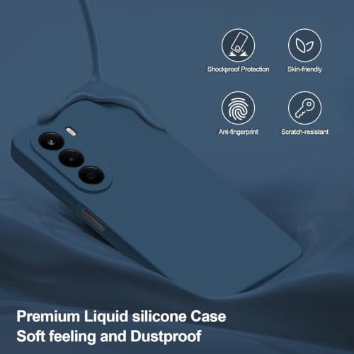 Image of DIZORO Microfiber Candy Compatible for Oneplus Nord ce6 lite 5G Smooth Touch Cushion Liquid Soft Silicone Gel Rubber Phone Case Non-Slip Full Body Protective Shockproof Back Cover - Blue