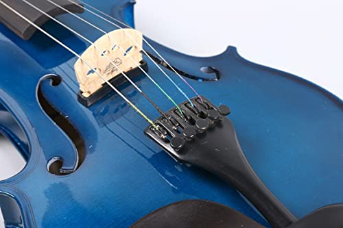 5String Electric Violin Maple Spruce Wood Acoustic Violin Ebony Fittings 4/4 Blue Color (Blue) #TOP5