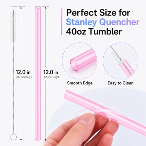 Image of Joshey Replacement Straws for Stanley Quencher 40oz Tumbler, 6 Pack