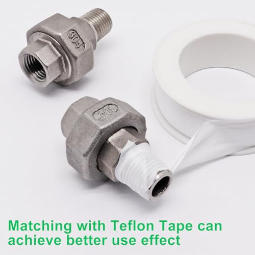 Image of 2Pcs Cast Pipe Fittings Union, 1 /4 inch NPT Female x 1 /4 inch NPT Male Thread 304 Stainless Steel Hex Head for Industrial, Class 150