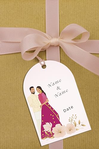 Image of Brown Cloud Personalized Printed Message /Name /Quote Gift Tags /Card /Label For Wedding Gifts /Favors (GT WEDD 003)(Pack of 40)