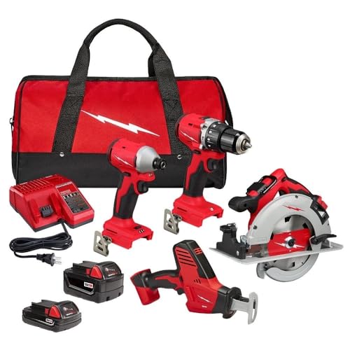 4 Tool 3693-24CX for Milwaukee M18 Combo Kit 3602-20 Hammer Drill 3651-20 Impact Driver 2631-20 Circular Saw 2625-20 Reciprocating Saw