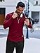 COOFANDY Mens V-Neck T Shirt Long Sleeve Slim Fit Casual Ribbed Tee Shirts Muscle Henley Fashion Hipster Hip Hop Longline T Shirts Wine Red