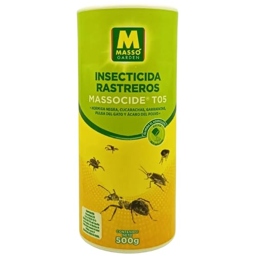 Insecticida Rastreros Massocide T05 500 g MUY EFICAZ – Polvo Contra Hormigas, Arañas, Cucarachas, Pulgas, Garrapatas y Ácaros del Polvo, Uso Interior y Exterior, Permetrina 0,5% | Nexum Market