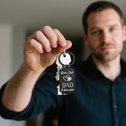 Image of Drive Safe Dad Keychain - I Love You Gift from Daughter or Son, Birthday, Father's Day, Christmas