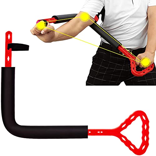 Tiyano Golf Swing Training Aid,Golf Spinner Swing Motion Trainer,Swing Trainer Correct Wrong Swing,Golf Posture Correction Improving Gesture, for Beginners Training Aid Indoor Golf Equipment,Red