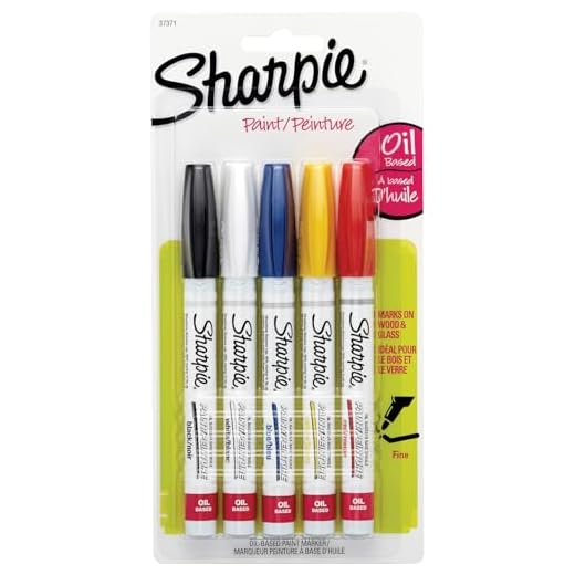 Sharpie 37371PP Oil-Based Paint Markers, Fine Point, Assorted Colors, 1 Blister Pack with 5 Markers, Total of 5 Markers