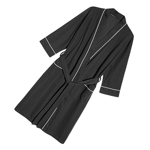 POPETPOP Bata de Salón Unisex Ligera y Transpirable con Cinturón Bata Corta de Satén Sintético con Encaje para Mujer para Spa Corte de Pelo y Maquillaje Fácil Lavado y Secado Rápido